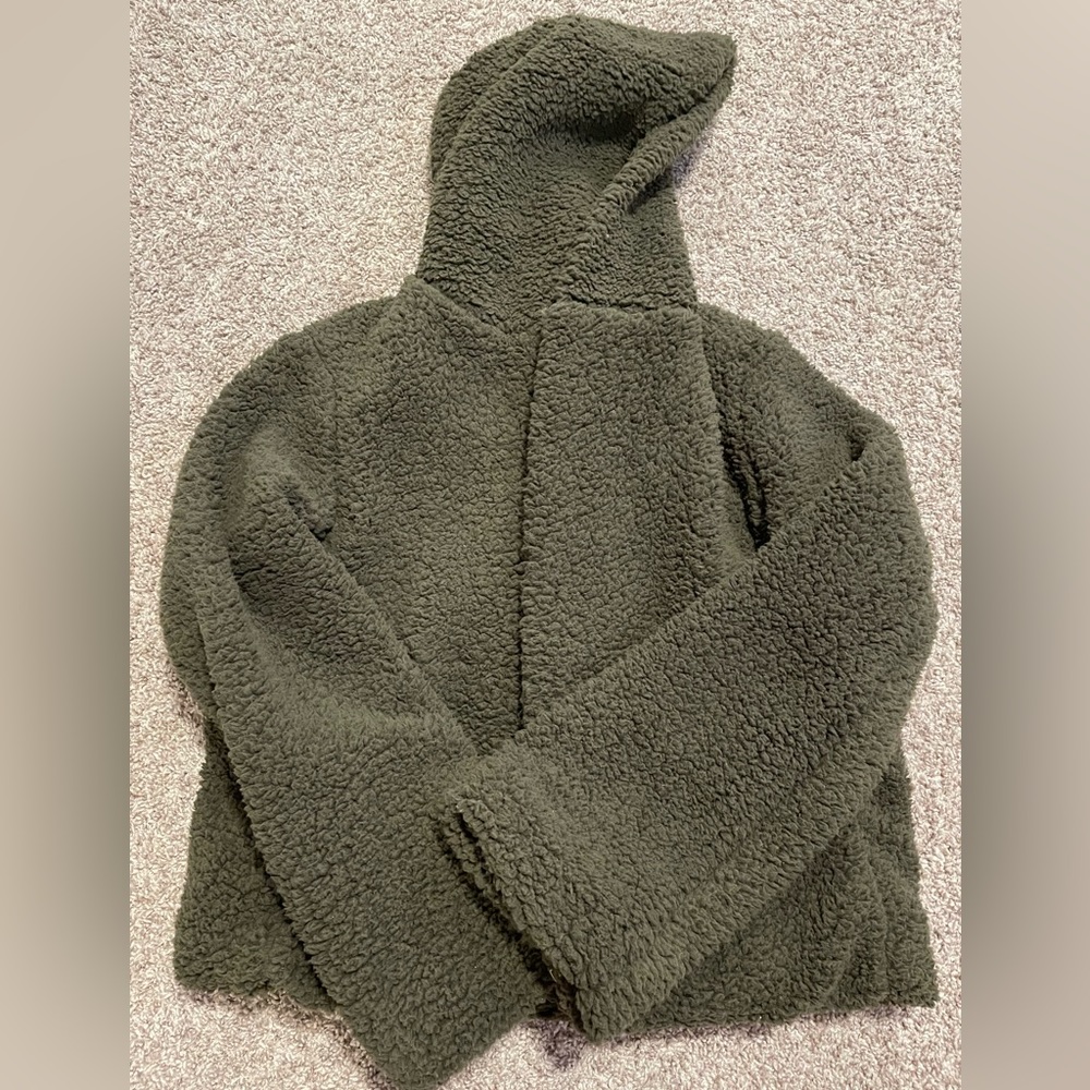 Olive Green Teddy Coat